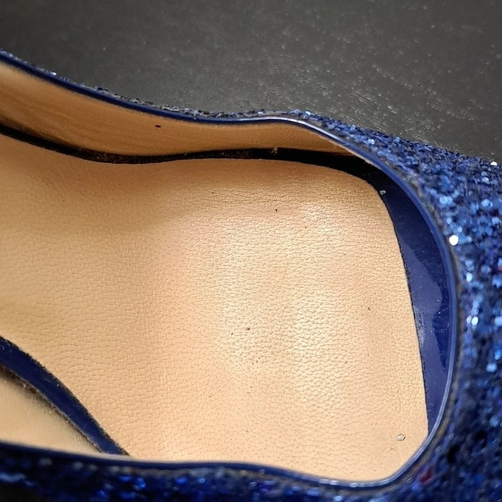 Jimmy Choo Open Toe Glitter Shoes 12cm lift Size 36.5 - Picture 10 of 12